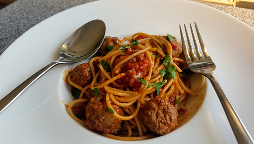 100% Grass Fed Meatballs Spaghetti